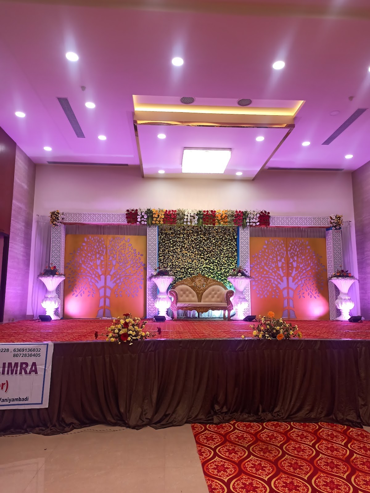 Wedding stage backdrop decorated at KPA Palace